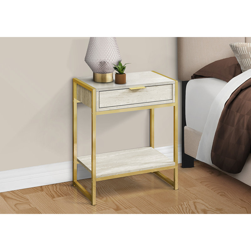Table d'appoint polyvalente pour table d'appoint, de bout ou de chevet avec tiroir de rangement et design contemporain