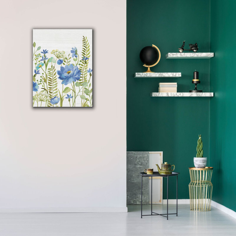 «Epic Graffiti« Botanical Blue VIII »par Silvia Vassileva, art mural sur toile, 26 po x 34 po