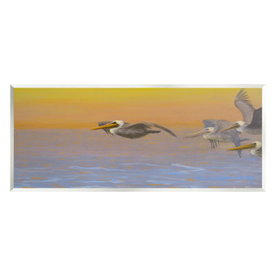 Au-459-Giclée, Pélicans volant au lever du soleil