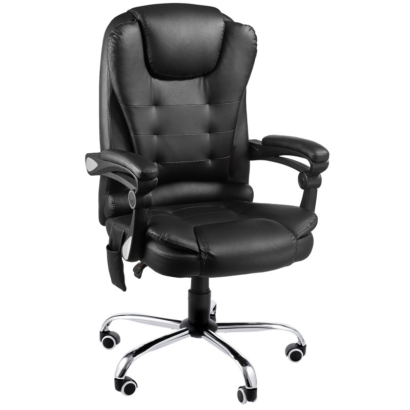 Inbox Zero Keivn Executive Chair with Headrest, Black