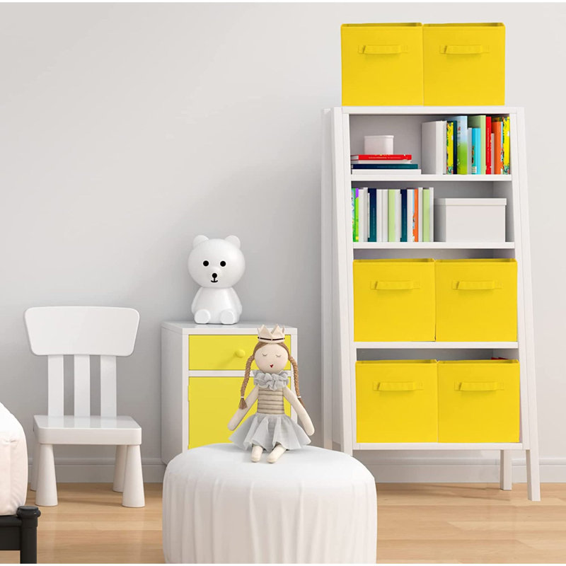 Ensemble de bacs de rangement en tissu, Jaune