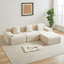114-Inch Corduroy Modular Sofa Boneless Couch, Featuring An Inlaid Structural Design, Three Throw Pillows, Wider Backrest Design And Four Freely Configurable Modules.-281706739