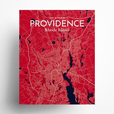 Providence, carte de la ville, impression