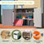 Grande armoire de rangement extérieure verrouillable avec tablette amovible, résistante aux intempéries, capacité de 28 pieds cubes