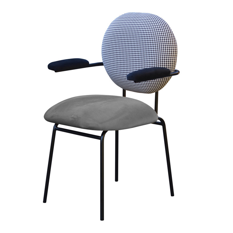 Plum Upholstered Armchair, Gray