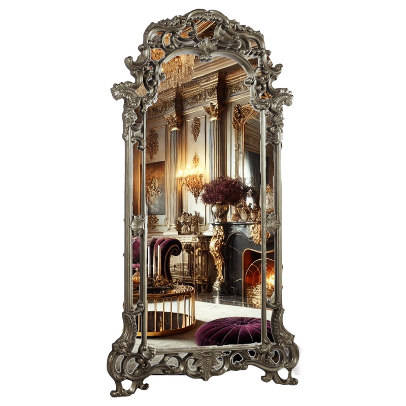 Iremide Solid Wood Mirror, Silver