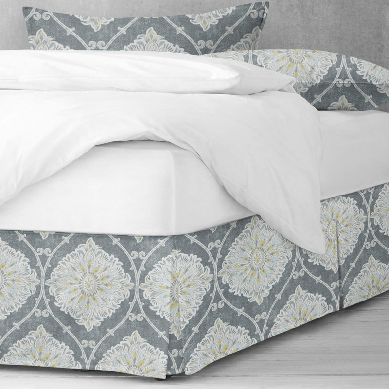 Maya Gray Queen Bed Skirt 15" Drop, 15", California King