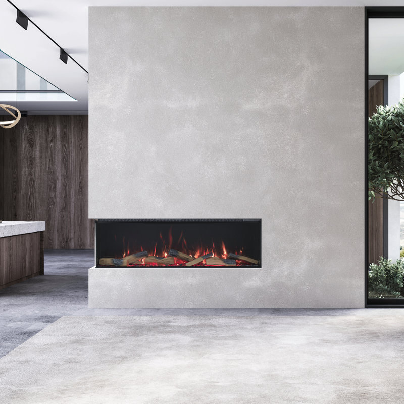 Butcher Belfry Heating Black Electric Fireplace, 54.8cm H x 130cm W x 28.1cm D