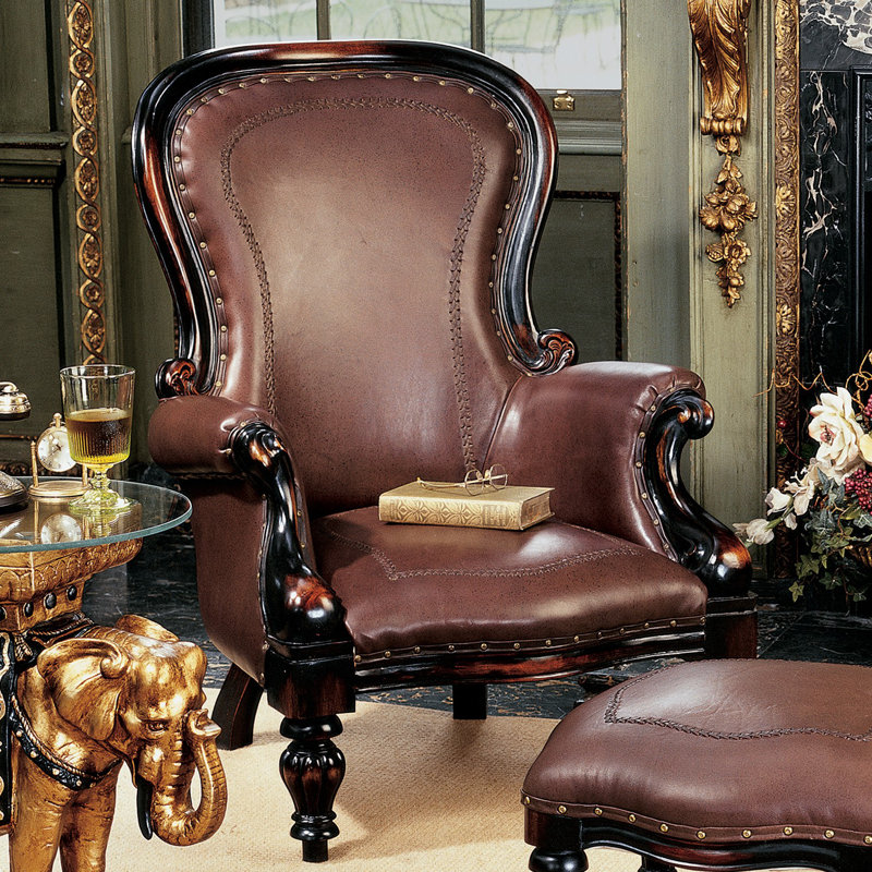 Fauteuil victorien en similicuir