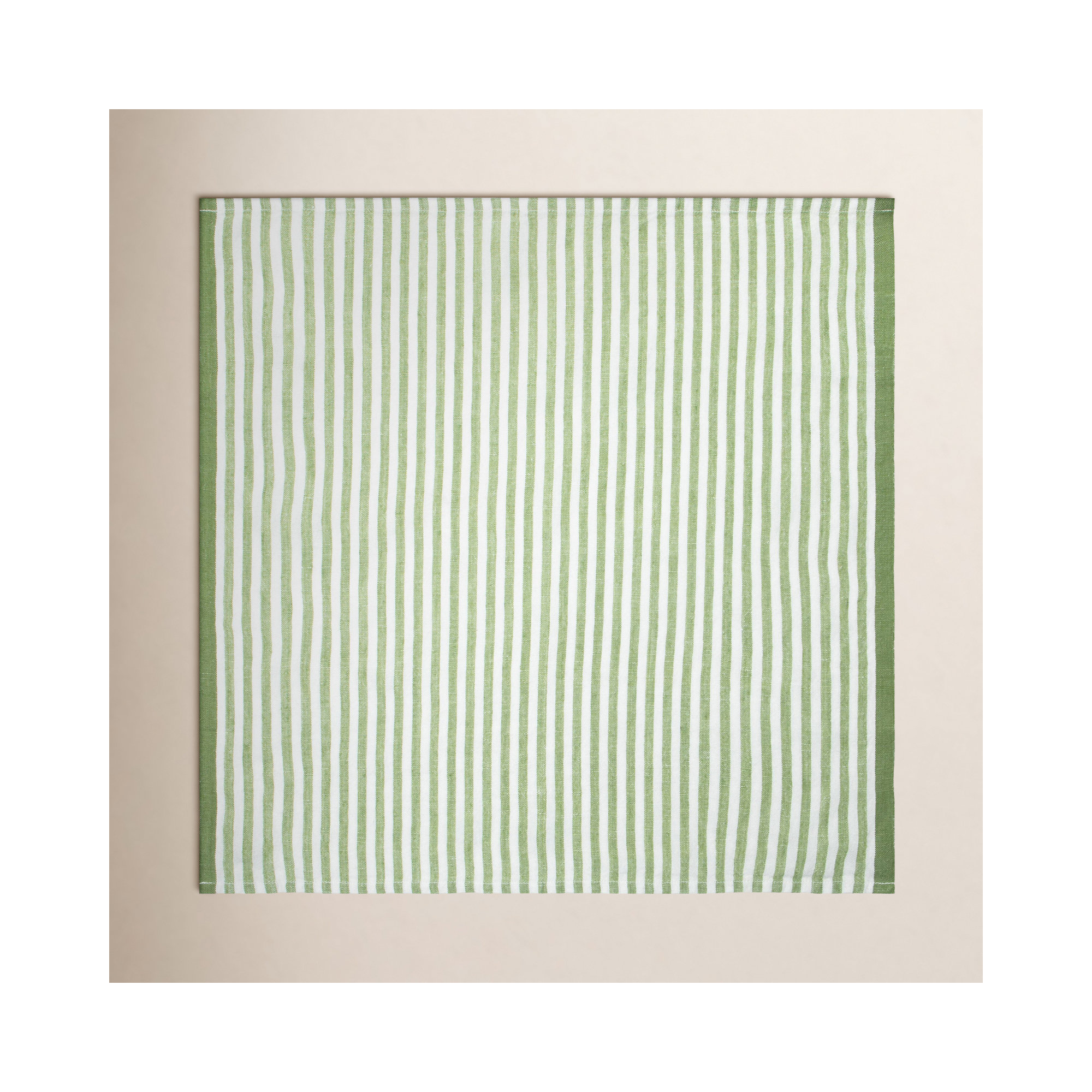 Adamsburg Linen Striped Square Napkin, Basil