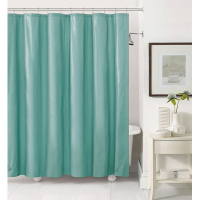 PEVA 6 Gauge Heavyweight Shower Curtain Liner: Mildew Resistant, Water-Repellent, Grommets And Magnets (Frosted)
