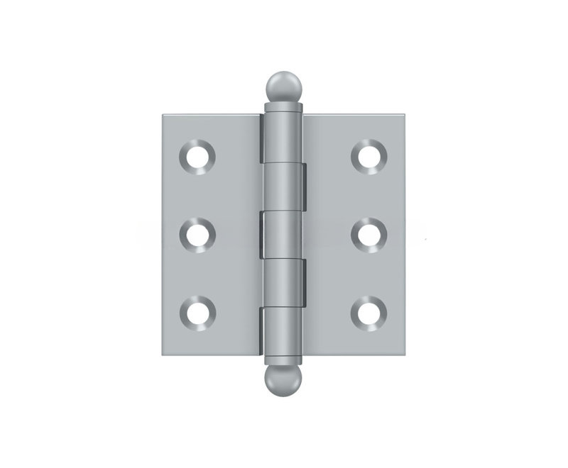 Charnière 2 po x 2 po Deltana CH2020U26D, avec embouts sphériques en paire de brosses chromées, Chrome brossé