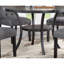 Ensemble de salle à manger moderne et classique en bois naturel Table de salle à manger ronde 4X Chaises d'appoint en tissu gris anthracite