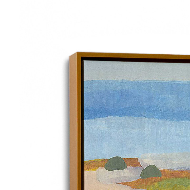 «Islandais Meadow Whimsy» sur toile par Jan Weiss, Cadre flottant or poli, H 22 po x l 32 po x P 1,75 po