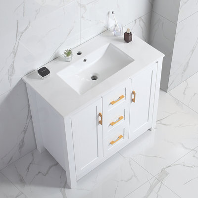 Ensemble de meuble-lavabo avec lavabo sous-comptoir + 2 portes et 2 tiroirs