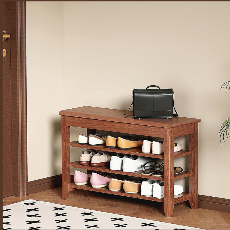 Solid wood shoe rack shoe bench