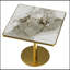 Table de salle à manger carrée moderne avec plateau en faux marbre, assemblage facile et structure en métal robuste pour une décoration intérieure élégante