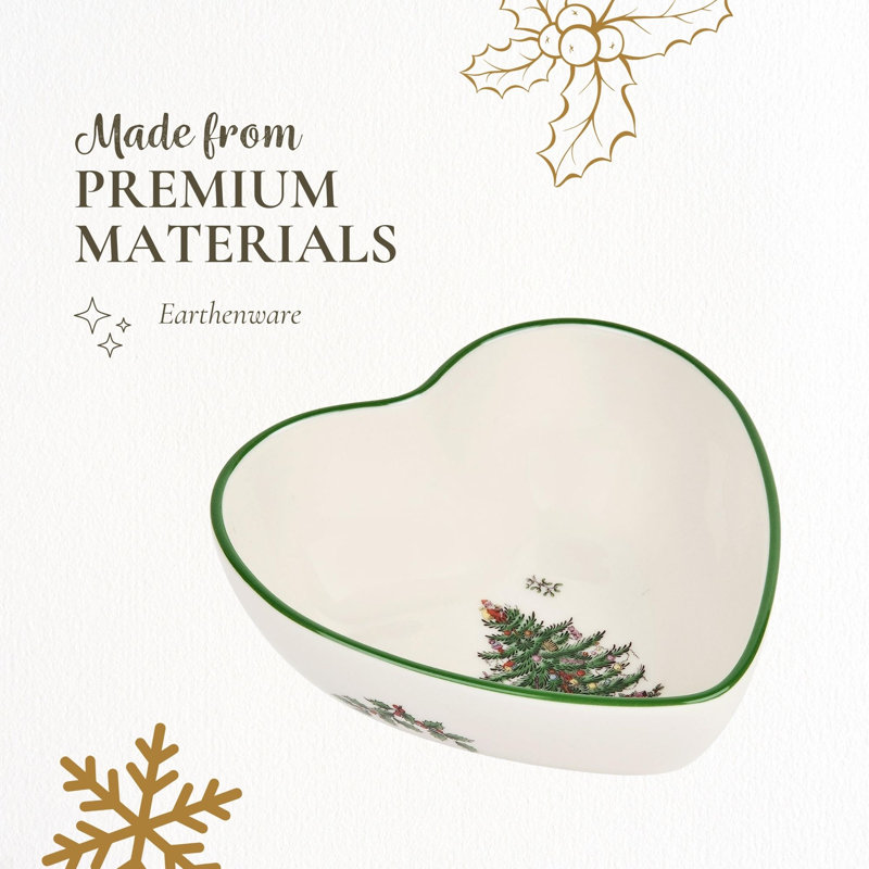 Christmas Tree Serve Heart Shaped Dip Bowl