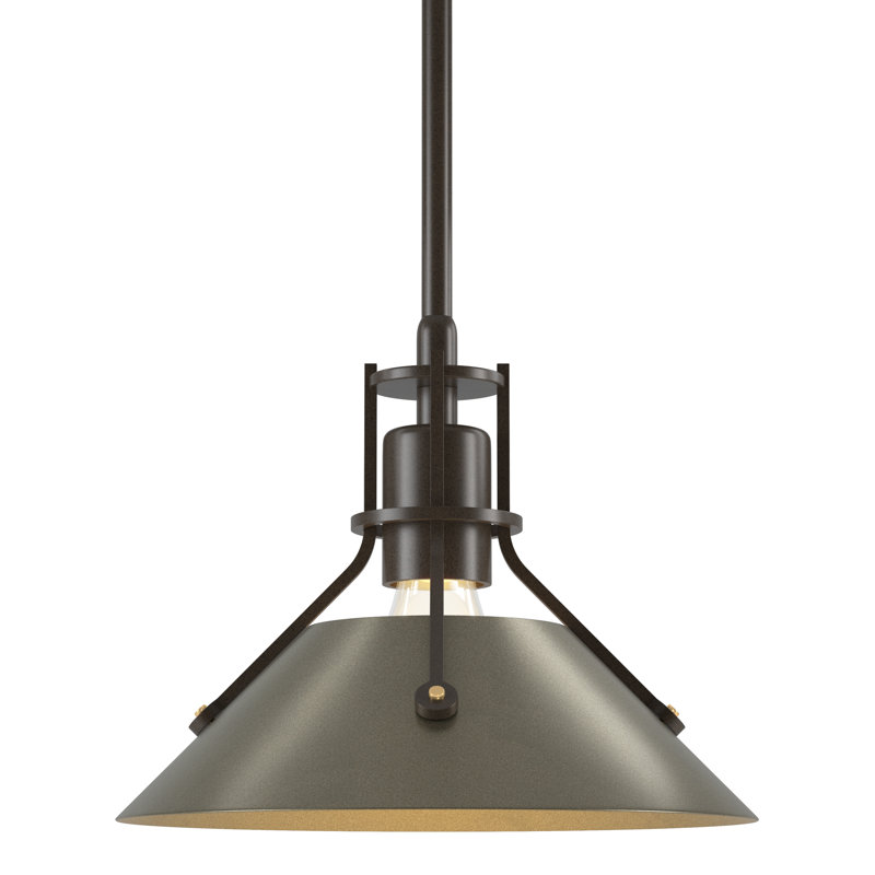 Henry 1 - Light Single Cone Pendant, Bronze, Soft Gold