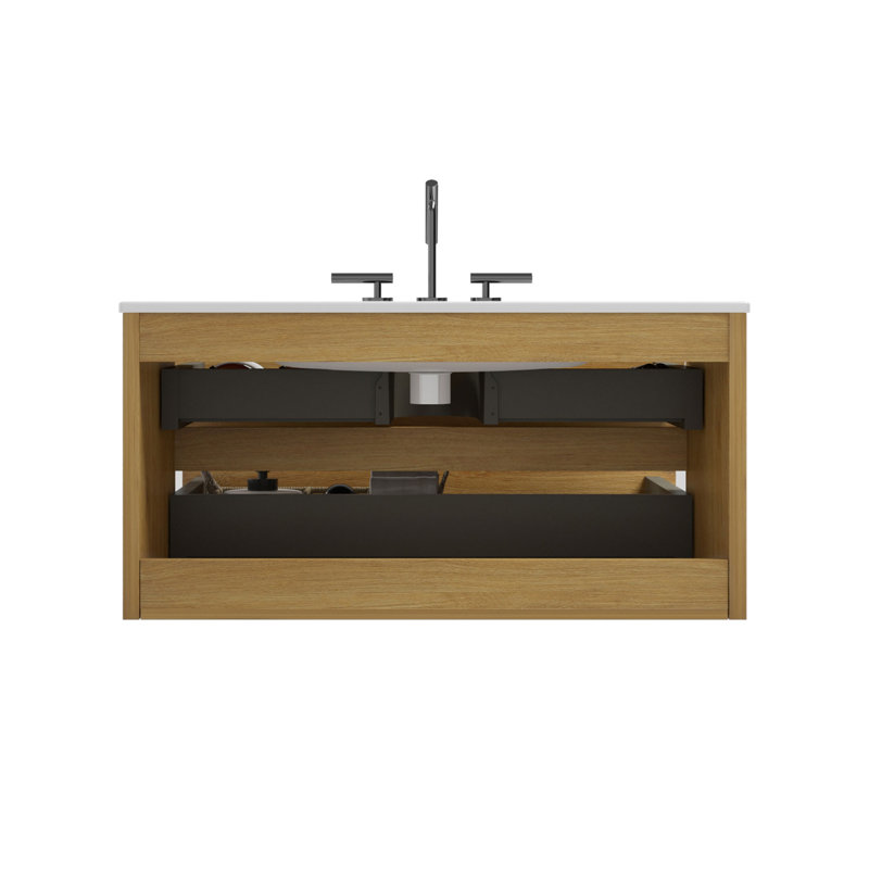 Meuble-lavabo flottant en céramique pour salles de bain modernes