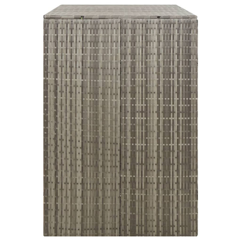 Double poubelle à roulettes 55,1 po x 31,5 po x 46,1 po en rotin pour l'extérieur