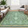 Vintage Rugs Machine Washable Non-Slip Kitchen Rug Low Pile Ultra-Thin Floor Mat No-Shedding Floral Print Indoor Carpet Boho Decorative Rugs for Bedroom Living Room