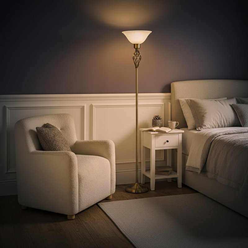 176cm Brass Traditional Floor Lamp