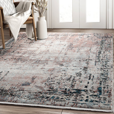 Tapis abstrait orange / gris