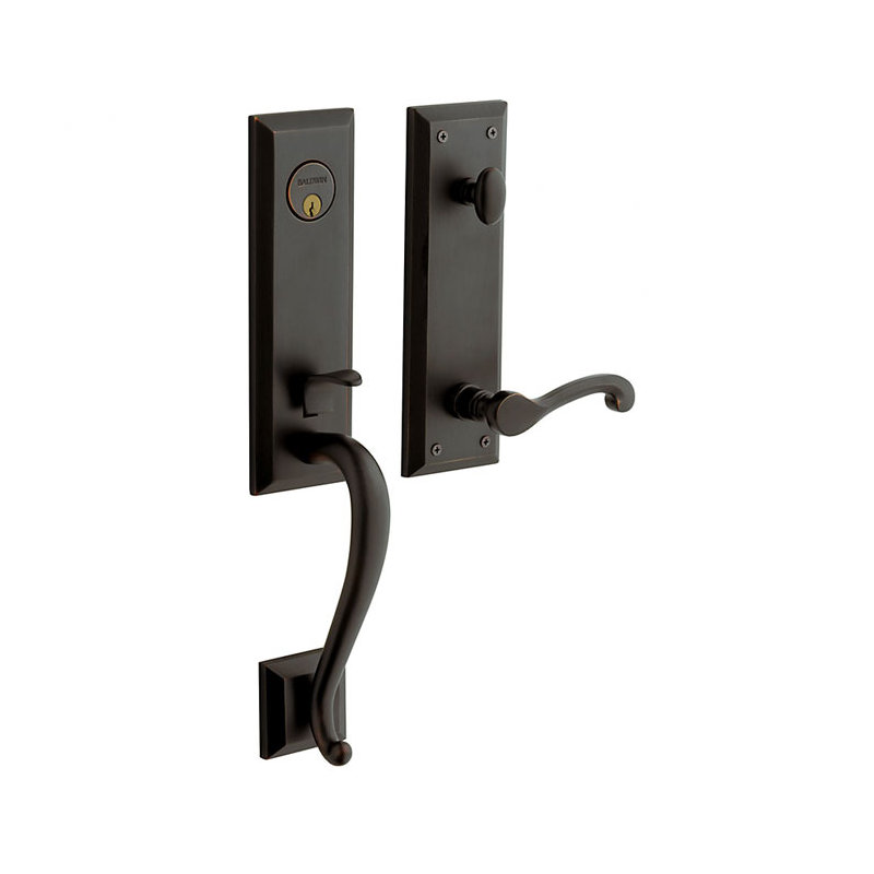Stonegate Handleset with Single Cylinder Deadbolt and Door Lever and Rosette, Oil Rubbed Bronze, Yes, Keyed Different