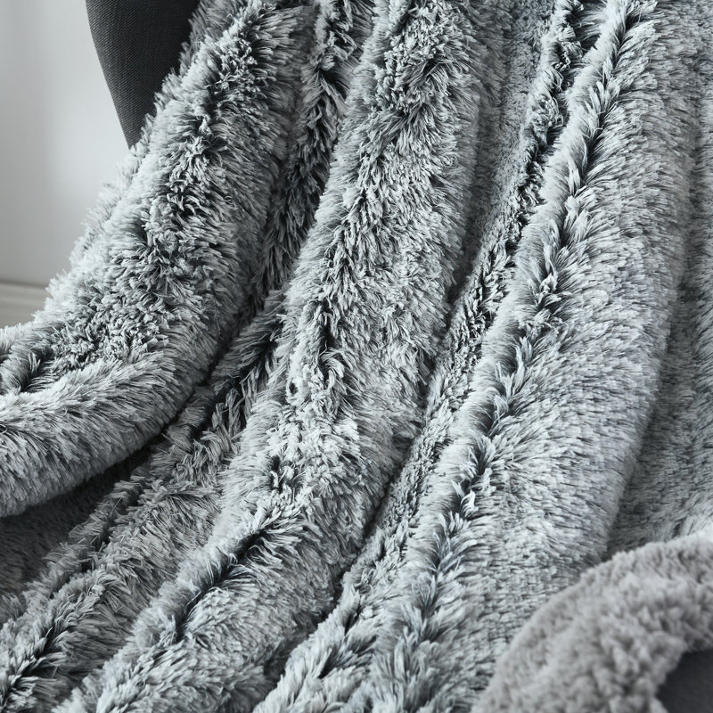 Decorative Extra Soft Fuzzy Faux Fur Throw Blanket 50" X 60",Solid Reversible Long Hair Shaggy Blanket,Fluffy Cozy Plush Comfy Microfiber Fleece Blankets For Couch Sofa Bedroom
