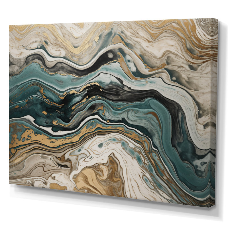 L'essence de la fluidité V sur toile, H 30 po x l 40 po x P 1,5 po, Toile tendue