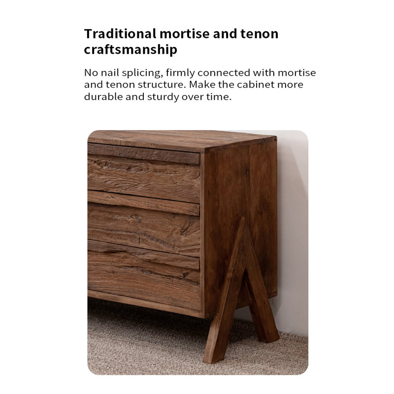 Weathered Solid Wood Accent Cabinet