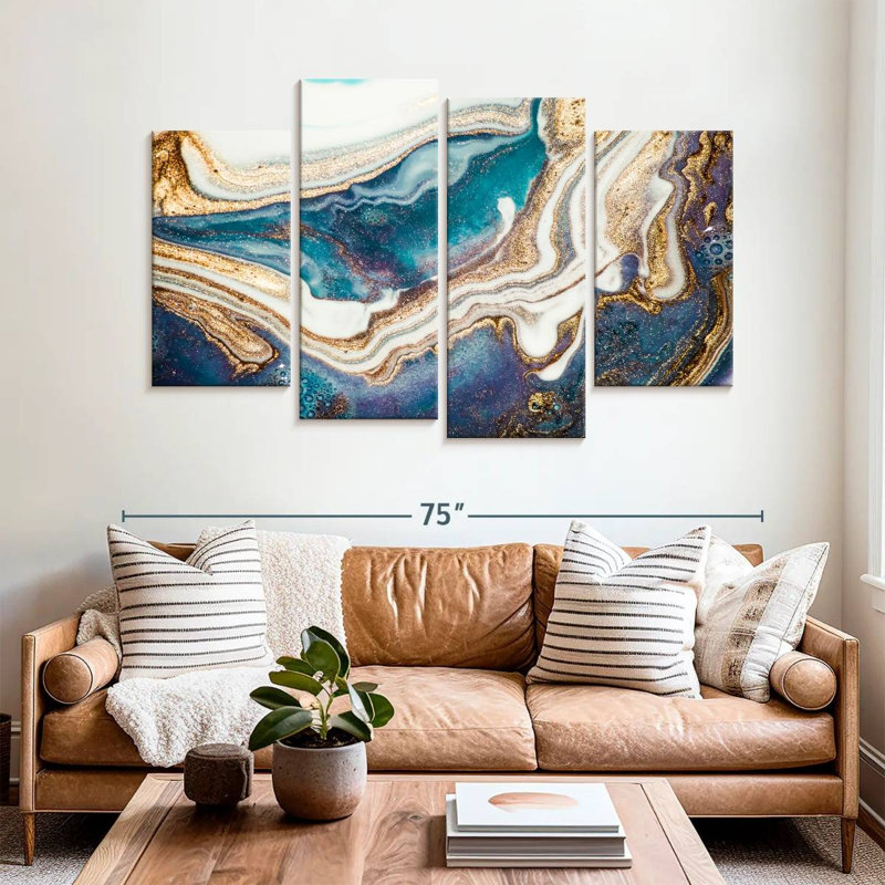 Avery Agate Ripples Abstract, 42" H x 68" W