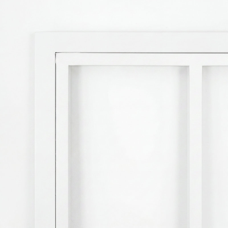 Double System Sliding Door with Black Frame Frosted Glass, 100cm X  210cm, White