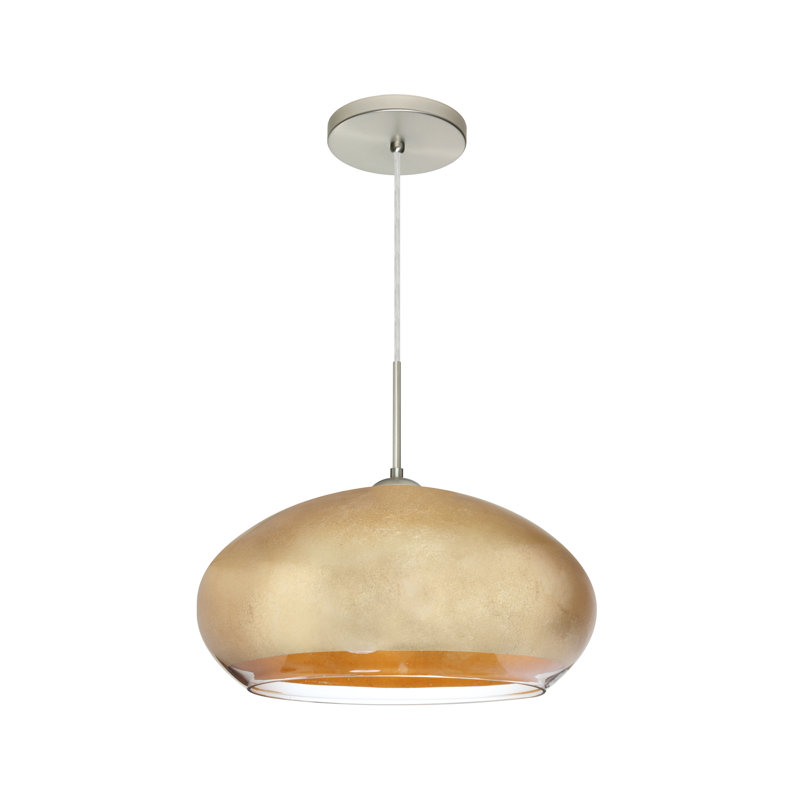 Birkdale 1 - Light Single Pendant, Gold Foil, Satin Nickel