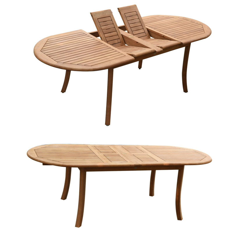 Aydan 8 - Person Teak Wood Patio Dining Set with Oval Table, 8