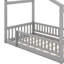 Structure de lit en bois avec clôture-1457319810