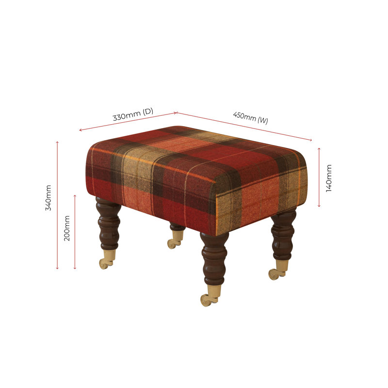 Manufactured Wood Accent Stool, Mahogany, Claret Red