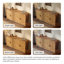 Buffet Adden de style Mid-Century moderne à 4 portes avec façades en placage de loupe, cadre en bois et poignées de couleur laiton, finition chêne