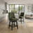 Swivel Counter Height Barstools Green Seat In Espresso Finish, Set of 2-1528874368-1528874428
