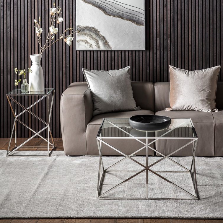 Glass Top Living Room Table Set