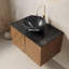 Meuble-lavabo mural moderne en chêne texturé 30 po avec bassin Cermic