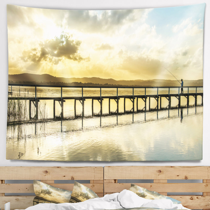 Tapisserie panoramique «Sea Bridge Long Jetty Foreshore Reserve», H 32 po x l 39 po