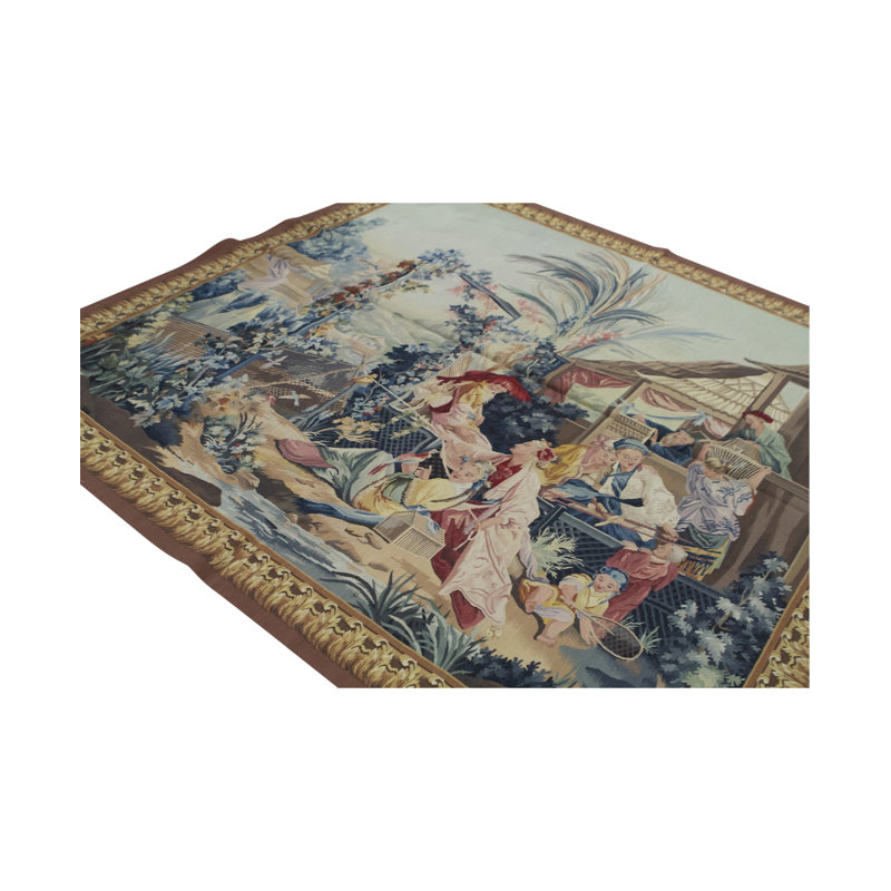 Hand-Knotted High-Quality Green Area Rug