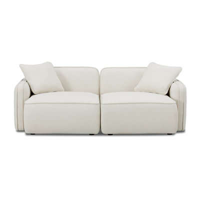 Guildford Sand Upcycled Linen Modular Loveseat
