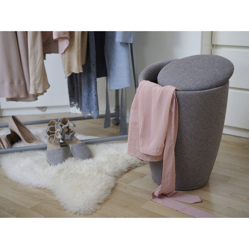 Candy Plastic Laundry Hamper, Grey/Brown/Blue
