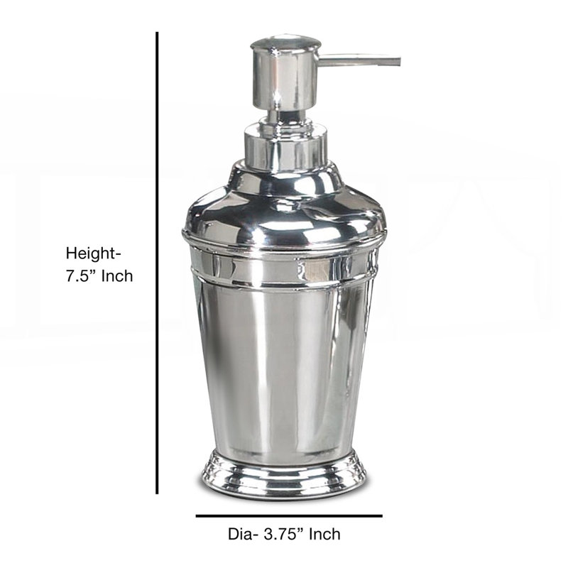 Bouteille de pompe à savon liquide en acier inoxydable pour salle de bain et cuisine, finition chromée, utilisation polyvalente