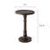 STKT Pedestal Small Drinking Table, Farmhouse Round Tray Top End Table, Distressed Brown