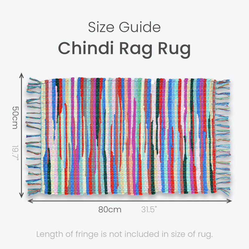 Nisbet Handwoven Multicolour Rag Rug, Rectangle 50 x 80cm