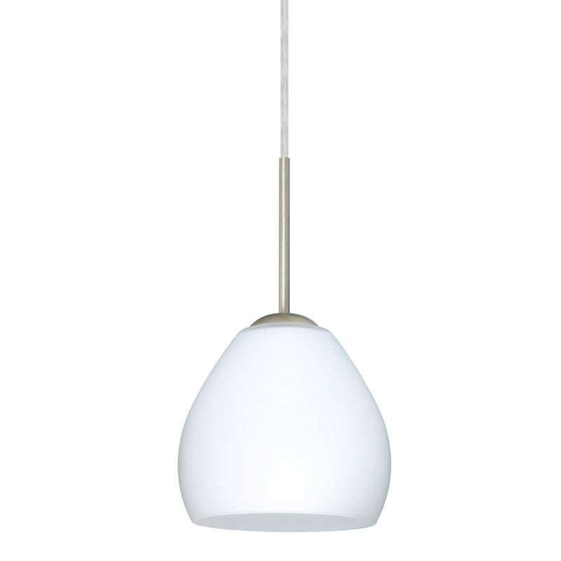 Luminaire suspendu en forme de cloche à 1 lumière Eynesil, Opale matte, Bronze, DEL